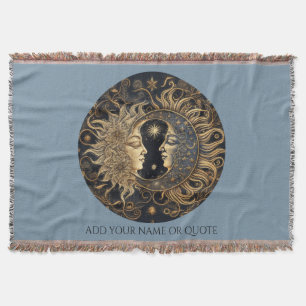 Celestial Sol Måne Anpassningsbar Note Blue Filt