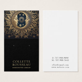 Celestial Sol Måne Earring Jewelry Visning Visitkort