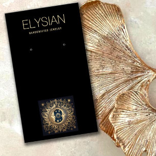 Celestial Sol Måne Earring Jewelry Visning Visitkort