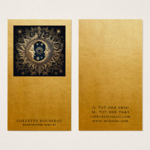 Celestial Sol Måne Guld Aring Juelry Visning Visitkort