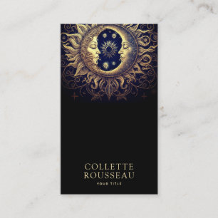 Celestial Sol Måne Guld Black Visitkort