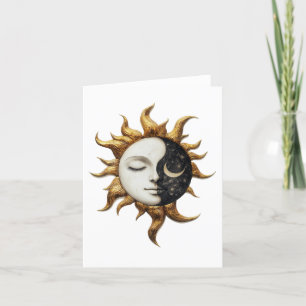 Celestial Sol & Måne Hälsning kort
