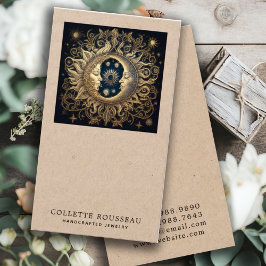 Celestial Sol Måne Kraft Earring Jewelry Visning Visitkort