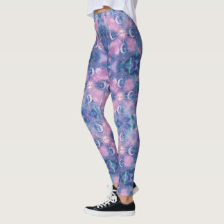 Celestial Sol & Måne Mandala Galax Nebulosa Leggings