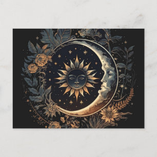 Celestial Sol & Måne Printable Vykort