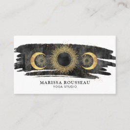 Celestial Sol Måne Stars Guld Black White Yoga Visitkort