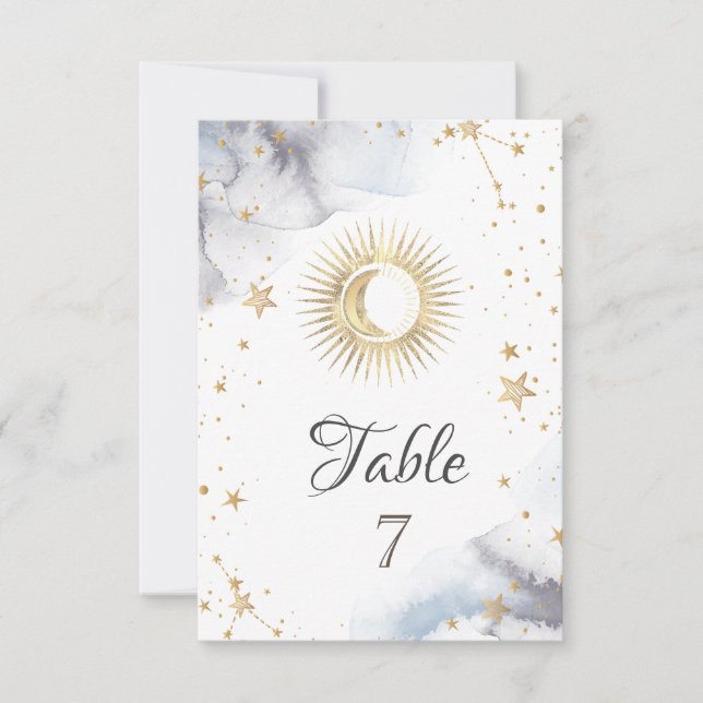 Celestial Sol,Måne,Stars Inbjudningar (Framsida)