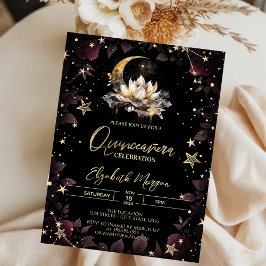 Celestial Sol,Måne,Stars Ro Quinceanera Inbjudningar