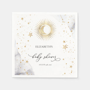 Celestial Sol, Måne, Stjärnor Baby Shower Pappersservett