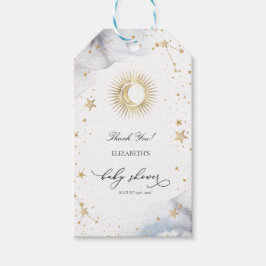 Celestial Sol,Måne,Stjärnor Baby Shower  Presentetikett