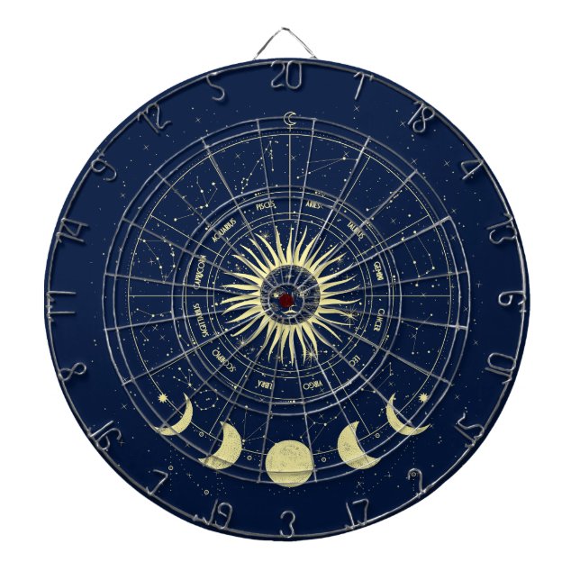 Celestial Sol Månefaser Zodiak Darttavla (Framsidan)