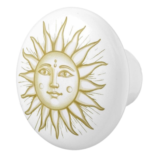 Celestial Sol med Ansikte Guld och Vita Knopp (Höger)