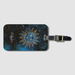 Celestial Sol Monogram Glitter Cosmic Navy Chic Bagagebricka