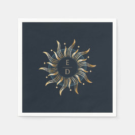 Celestial Sol Navy Golden Mystical Pappersservett