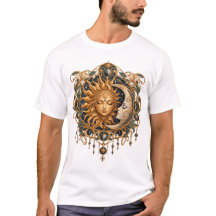 Celestial Sol och Måne Art Nouveau Mystiskt Symbol
