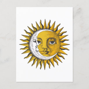 Celestial Sol och Måne Bild Ledge Vykort