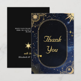 Celestial sol och måne bröllop tack kort