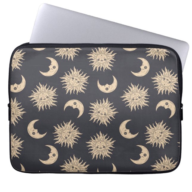 Celestial Sol och Måne Laptop Fodral (Framsidan)