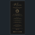 Celestial Sol och Måne Menu Black och Guld Meny<br><div class="desc">Designat att samordna med vår kelestial Mystic Collection, har det här unika anpassadet bröllop-menykortet en fantastisk guld celestial inslag på svart bakgrund. Om du vill göra en mer avancerad anpassning av den här designen, t.ex. ändra layout, teckensnitt eller storlek text, klickar du på knappen "CUSTOMIZE" ovan. Kontakta mig om du...</div>