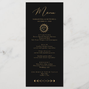 Celestial Sol och Måne Menu Black och Guld Meny