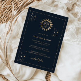 Celestial Sol och Måne Mystic Wedding bjudande in Inbjudningar