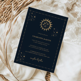 Celestial Sol och Måne Mystic Wedding bjudande in Inbjudningar