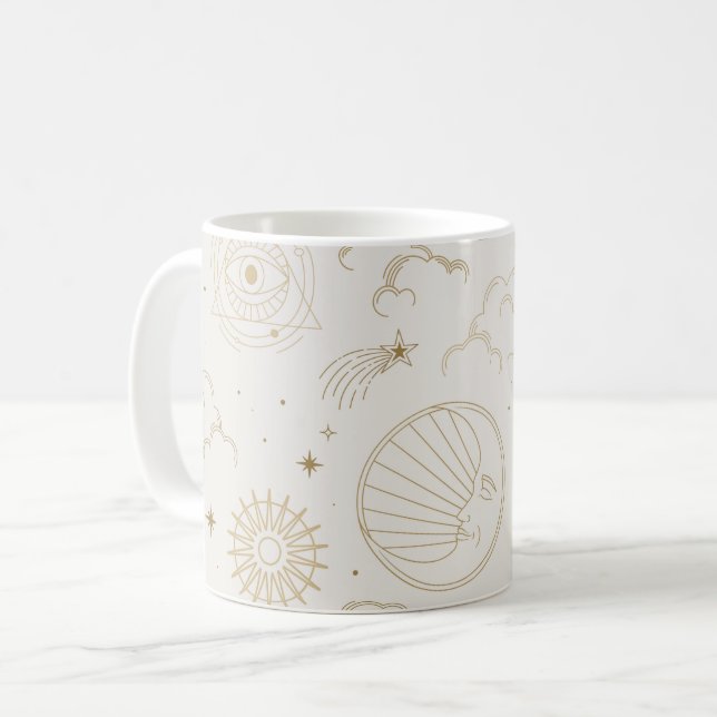 Celestial Sol och Måne Mystical Kaffemugg (Framsida vänster)