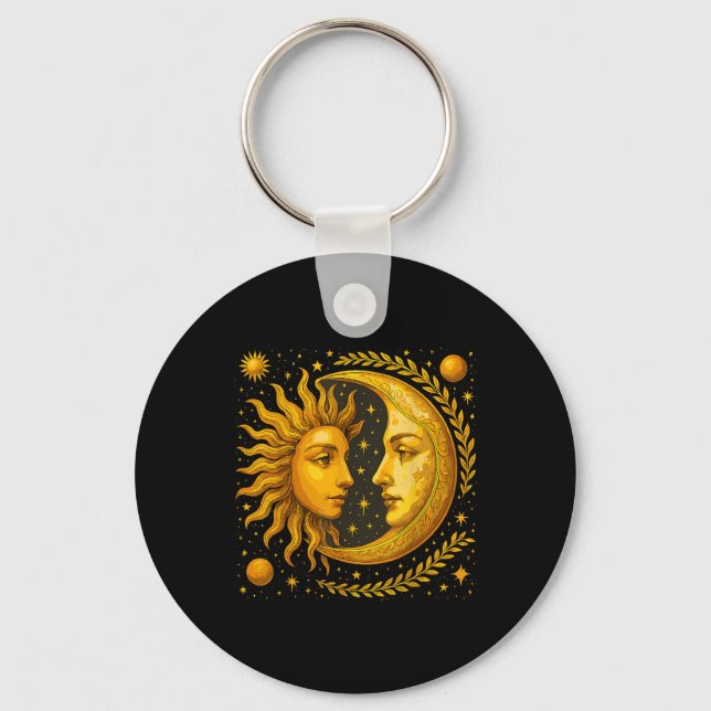 Celestial Sol och Måne Nyckelring (Framsida)