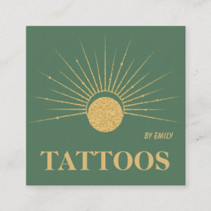 Celestial Sol Tatto Salon Fyrkantigt Visitkort