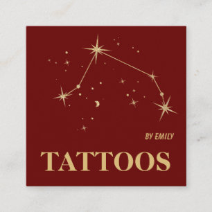 Celestial Sol Tatto Salon Fyrkantigt Visitkort