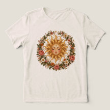 **Celestial Solgudinna Blommig Krans Kvinnors T-Sh