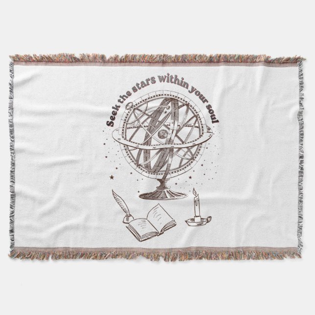 Celestial Soulsvisdom | Vintage Armillärsfär  Filt (Framsidan)