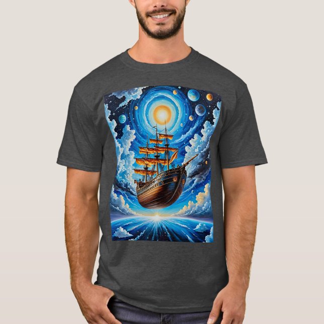 Celestial Space Pirat Frakt T-Shirt (Framsida)