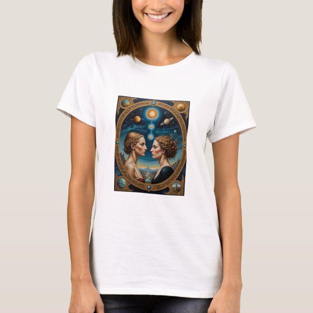 Celestial Spegel Goddesses Cosmic T Shirt (Framsida)