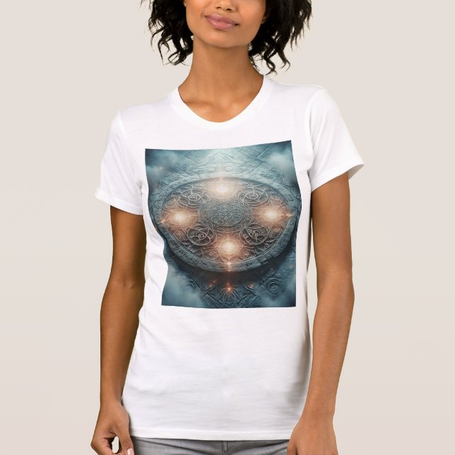 Celestial Spell Circle – Glowing Alchemy T Shirt (Framsida)