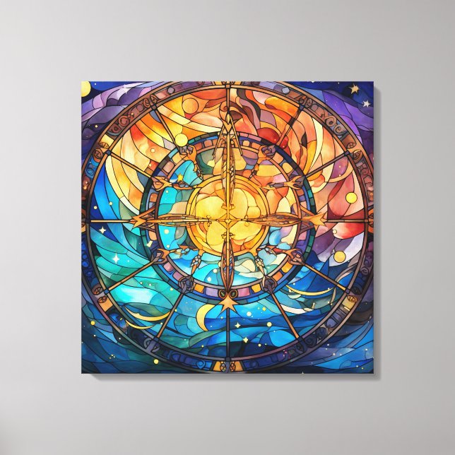 Celestial Stached Glass Canvas Art (Framsida)