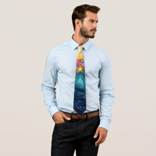 Celestial Stached Glass Neck Tie Slips