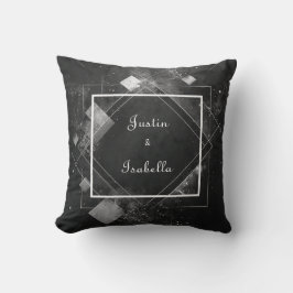 Celestial Stänk Geometric Elegant Black Bröllop Kudde