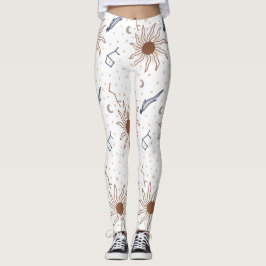 Celestial Star Blommigt Theme Leggings
