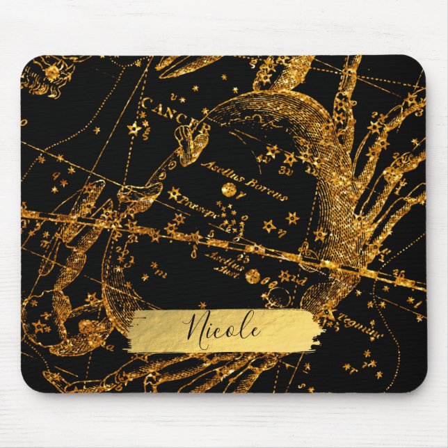 Celestial Star Karta Astrological Guld Cancer Crab Musmatta (Framsidan)