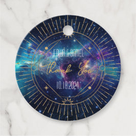 Celestial Starburst Galaxy Tack Favor Gåvor Etiketter