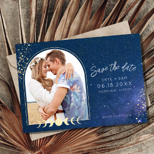 Celestial Starry Himlar Romantic Photo Bröllop Spara Datumet