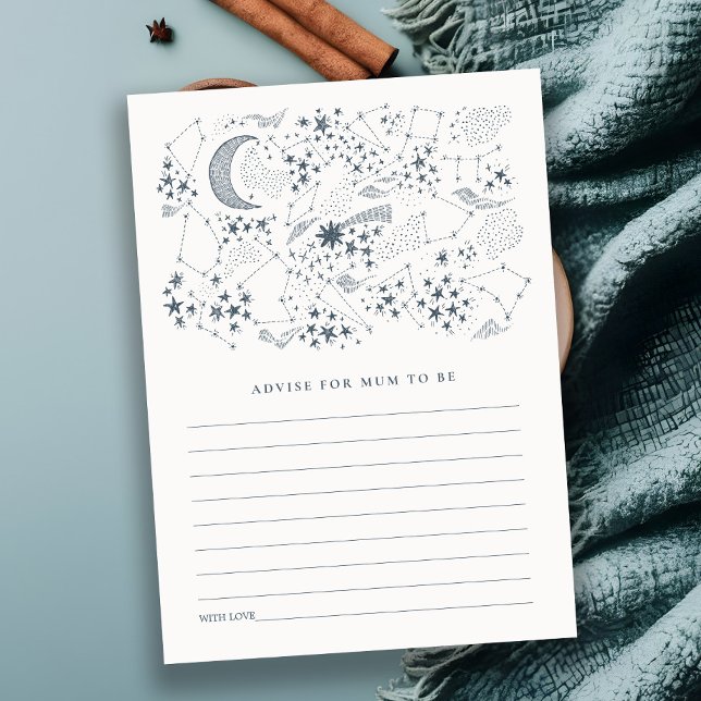 Celestial Starry Night Advice for Morsa Baby Showe Tilläggskort (Skapare uppladdad)