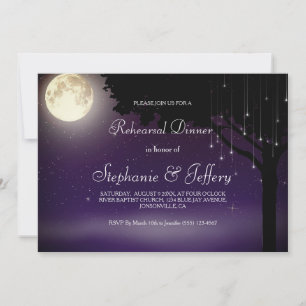 Celestial Starry Night Bröllop Rehearsal Dinner Inbjudningar