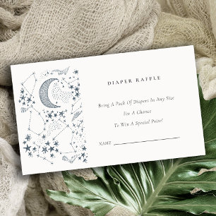 Celestial Starry Night Diaper Raffle Baby Shower Tilläggskort