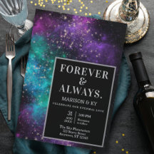 Celestial Starry Night Himlar Space Nebula Bröllop