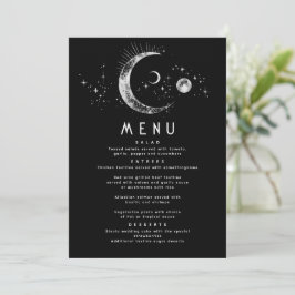 Celestial Starry Night Måne Bröllop Menu Inbjudningar