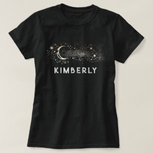 Celestial Starry Night Måne och Stars Mystical T Shirt