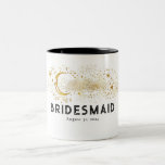 Celestial Starry Night Mystical Romantic Bröllop Två-Tonad Mugg<br><div class="desc">Måne och stjärnor kallesticidvit perfekt och guld mugg för alla party</div>