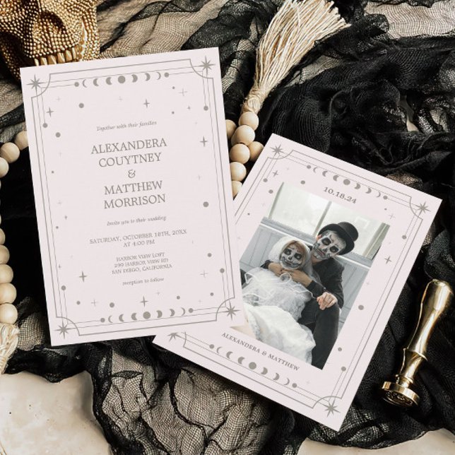 Celestial Starry Night Photo Bröllop Inbjudningar (Skapare uppladdad)